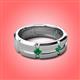 2 - Adam 7.50 mm Kite Set Evenly Spaced Princess Cut Emerald Mens Wedding band 
