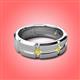 2 - Adam 7.50 mm Kite Set Evenly Spaced Princess Cut Yellow Sapphire Mens Wedding band 
