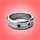 2 - Adam 7.50 mm Kite Set Evenly Spaced Princess Cut Blue Sapphire Mens Wedding band 