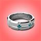 2 - Adam 7.50 mm Kite Set Evenly Spaced Princess Cut Blue Diamond Mens Wedding band 