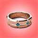 2 - Adam 7.50 mm Kite Set Evenly Spaced Princess Cut Blue Diamond Mens Wedding band 