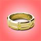 2 - Adam 7.50 mm Kite Set Evenly Spaced Princess Cut Yellow Diamond Mens Wedding band 