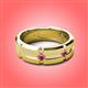 2 - Adam 7.50 mm Kite Set Evenly Spaced Princess Cut Pink Tourmaline Mens Wedding band 