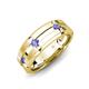 3 - Adam 7.50 mm Kite Set Evenly Spaced Princess Cut Tanzanite Mens Wedding band 