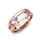 3 - Adam 7.50 mm Kite Set Evenly Spaced Princess Cut Tanzanite Mens Wedding band 