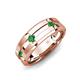 3 - Adam 7.50 mm Kite Set Evenly Spaced Princess Cut Green Garnet Mens Wedding band 