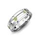 3 - Adam 7.50 mm Kite Set Evenly Spaced Princess Cut Peridot Mens Wedding band 