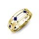 3 - Adam 7.50 mm Kite Set Evenly Spaced Princess Cut Blue Sapphire Mens Wedding band 