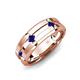 3 - Adam 7.50 mm Kite Set Evenly Spaced Princess Cut Blue Sapphire Mens Wedding band 