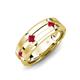3 - Adam 7.50 mm Kite Set Evenly Spaced Princess Cut Ruby Mens Wedding band 