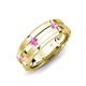 3 - Adam 7.50 mm Kite Set Evenly Spaced Princess Cut Pink Sapphire Mens Wedding band 