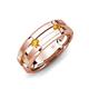 3 - Adam 7.50 mm Kite Set Evenly Spaced Princess Cut Citrine Mens Wedding band 