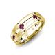 3 - Adam 7.50 mm Kite Set Evenly Spaced Princess Cut Rhodolite Garnet Mens Wedding band 