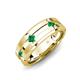 3 - Adam 7.50 mm Kite Set Evenly Spaced Princess Cut Emerald Mens Wedding band 