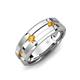 3 - Adam 7.50 mm Kite Set Evenly Spaced Princess Cut Citrine Mens Wedding band 