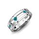 3 - Adam 7.50 mm Kite Set Evenly Spaced Princess Cut Blue Diamond Mens Wedding band 