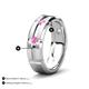 7 - Adam 7.50 mm Kite Set Evenly Spaced Princess Cut Natural Pink Sapphire Mens Wedding band 