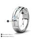 8 - Adam 7.50 mm Kite Set Evenly Spaced Princess Cut Aquamarine Mens Wedding band 