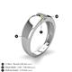 4 - Ethan 3.00 mm Round Black Diamond and Yellow Sapphire 2 Stone Men Wedding Ring 