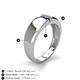 4 - Ethan 3.00 mm Round Black Diamond and Blue Sapphire 2 Stone Men Wedding Ring 