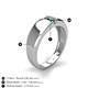 4 - Ethan 3.00 mm Round Black Diamond and Emerald 2 Stone Men Wedding Ring 