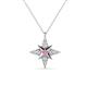 1 - Astra Pink Sapphire With Natural Diamonds Pole Star Pendant 