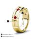 4 - Adam 7.50 mm Kite Set Evenly Spaced Princess Cut Ruby Mens Wedding band 