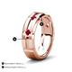 4 - Adam 7.50 mm Kite Set Evenly Spaced Princess Cut Ruby Mens Wedding band 