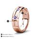 4 - Adam 7.50 mm Kite Set Evenly Spaced Princess Cut Tanzanite Mens Wedding band 
