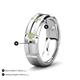 4 - Adam 7.50 mm Kite Set Evenly Spaced Princess Cut Peridot Mens Wedding band 