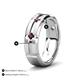 4 - Adam 7.50 mm Kite Set Evenly Spaced Princess Cut Rhodolite Garnet Mens Wedding band 