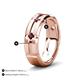 4 - Adam 7.50 mm Kite Set Evenly Spaced Princess Cut Rhodolite Garnet Mens Wedding band 