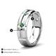 4 - Adam 7.50 mm Kite Set Evenly Spaced Princess Cut Lab Created Alexandrite Mens Wedding band 