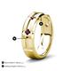 4 - Adam 7.50 mm Kite Set Evenly Spaced Princess Cut Rhodolite Garnet Mens Wedding band 