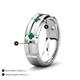 4 - Adam 7.50 mm Kite Set Evenly Spaced Princess Cut Emerald Mens Wedding band 