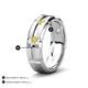 4 - Adam 7.50 mm Kite Set Evenly Spaced Princess Cut Yellow Sapphire Mens Wedding band 