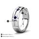 4 - Adam 7.50 mm Kite Set Evenly Spaced Princess Cut Blue Sapphire Mens Wedding band 