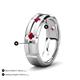 4 - Adam 7.50 mm Kite Set Evenly Spaced Princess Cut Ruby Mens Wedding band 