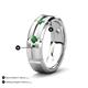 4 - Adam 7.50 mm Kite Set Evenly Spaced Princess Cut Green Garnet Mens Wedding band 