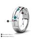 4 - Adam 7.50 mm Kite Set Evenly Spaced Princess Cut Blue Diamond Mens Wedding band 