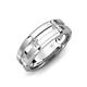 4 - Adam 7.50 mm Kite Set Evenly Spaced Princess Cut Natural Diamond Mens Wedding band 