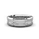 2 - Adam 7.50 mm Kite Set Evenly Spaced Princess Cut Natural Pink Sapphire Mens Wedding band 