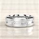 4 - Adam 7.50 mm Kite Set Evenly Spaced Princess Cut Natural Pink Sapphire Mens Wedding band 