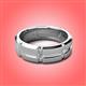 6 - Adam 7.50 mm Kite Set Evenly Spaced Princess Cut Natural Pink Sapphire Mens Wedding band 