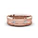 2 - Adam 7.50 mm Kite Set Evenly Spaced Princess Cut Natural Pink Sapphire Mens Wedding band 