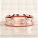 4 - Adam 7.50 mm Kite Set Evenly Spaced Princess Cut Natural Pink Sapphire Mens Wedding band 