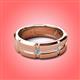 6 - Adam 7.50 mm Kite Set Evenly Spaced Princess Cut Natural Pink Sapphire Mens Wedding band 