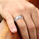 6 - Adam 7.50 mm Kite Set Evenly Spaced Princess Cut Lab Grown Diamond Mens Wedding band 