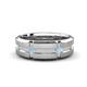 2 - Adam 7.50 mm Kite Set Evenly Spaced Princess Cut Aquamarine Mens Wedding band 
