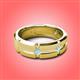 4 - Adam 7.50 mm Kite Set Evenly Spaced Princess Cut Aquamarine Mens Wedding band 